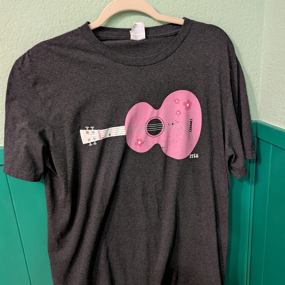 Charcoal Gray Guitar Graphic T-Shirt